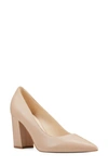 Nine West Cara Pointed Toe Pump In Nude Leather