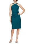 Alex Evenings Embellished Dress In Deep Teal