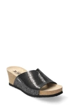 Mephisto Lisane Slide Sandal In Black Zebra Patent Leather