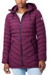 Bernardo Bernado Packable Ecoplume™ Hooded Walker Coat In Fig