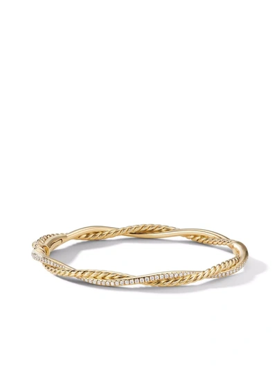 David Yurman Petite Infinity Bracelet In 18k Yellow Gold With Diamonds