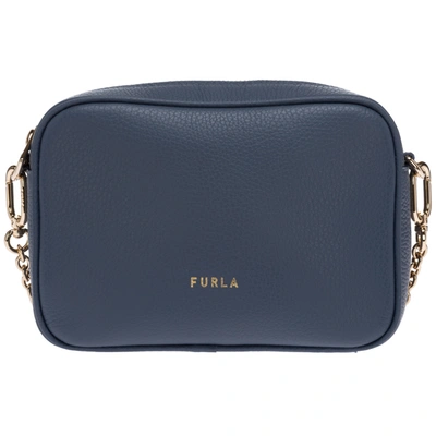 Furla Women's Leather Shoulder Bag Real Mini In Blue