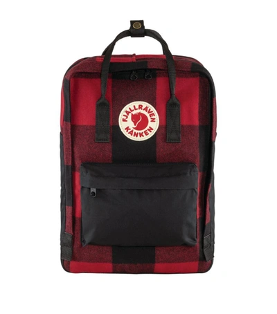 Fjall Raven Kids' Kånken Re-wool Check Backpack In Red/black