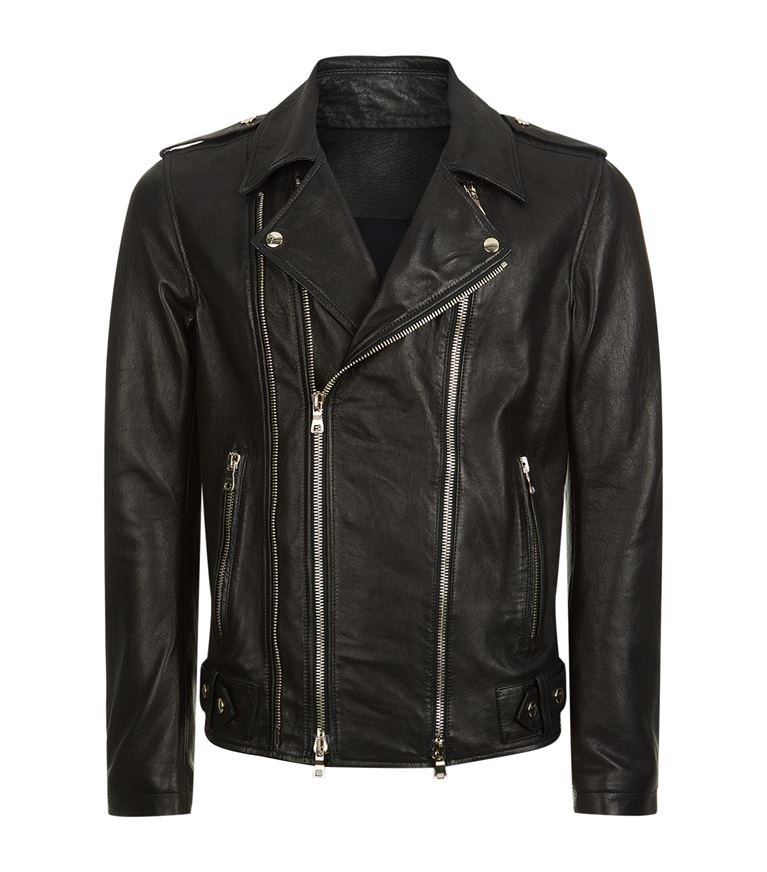Balmain Double Zip Leather Jacket | ModeSens