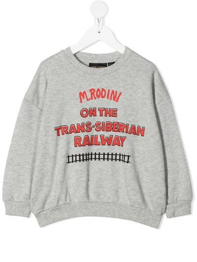 Mini Rodini Trans-siberian Railway Sweatshirt In Grey