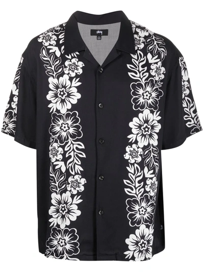 Stussy Stüssy Hawaiian Pattern Shirt In Black