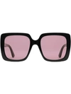 Gucci Rectangular-frame Acetate Sunglasses In Black