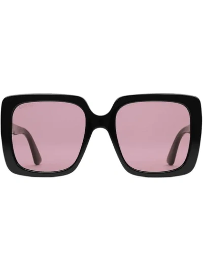 Gucci Rectangular-frame Acetate Sunglasses In Black