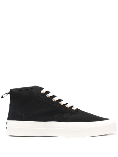 Maison Kitsuné Black Canvas High-top Sneakers