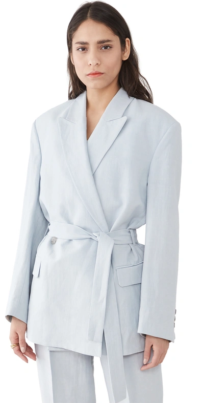 Acne Studios Slim-fitted Suit Jacket In Ice Blue