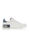 Dolce & Gabbana Women's Logo-trimmed Leather Sneakers In Navy