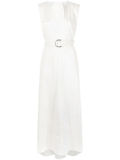 Adeam Belted Maxi Dress In White
