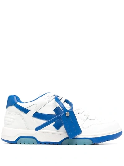 Off-white Out Of Office Calf Leather Sneakers White Blue In White/blue