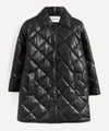 Stand Studio Jacey Quilted Faux-leather Coat In Black