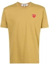 Comme Des Garçons Play Heart Application T-shirt In Yellow