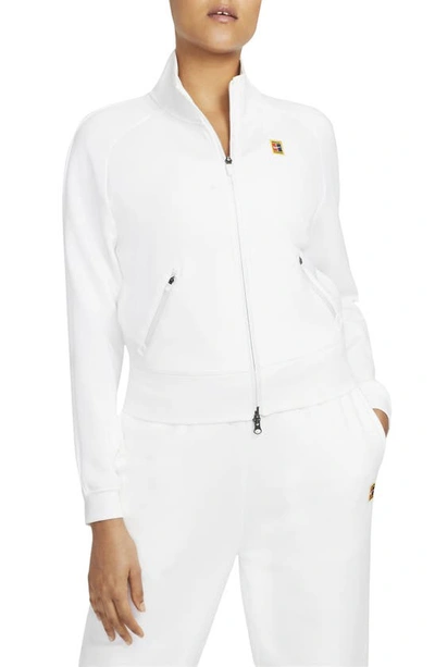 Nike Court Heritage Dri-fit Zip-through Jacket In White In White,white
