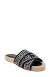 Bcbgeneration Women's Maya Logo Slide Espadrille Sandal Women's Shoes In Black White