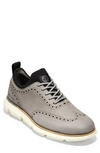 Cole Haan 4.zerogrand Wingtip Oxford In Cement Nubuck/ Safety Yellow