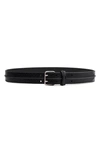 Rag & Bone Ace Leather Belt In Black