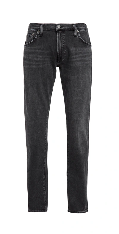 Citizens Of Humanity Adler Tapered Classic Straight Leg Jeans In Woodsmoke Dark Medium Grey