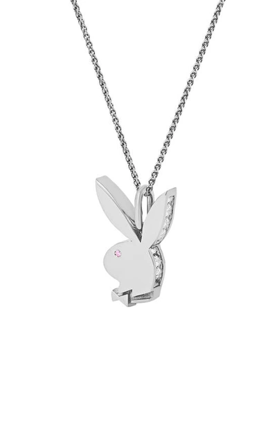 Hatton Labs Baguette Bunny Pendant Necklace In Silver