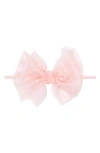 Baby Bling Babies' Tulle Fab Bow Headband In Rose Quartz