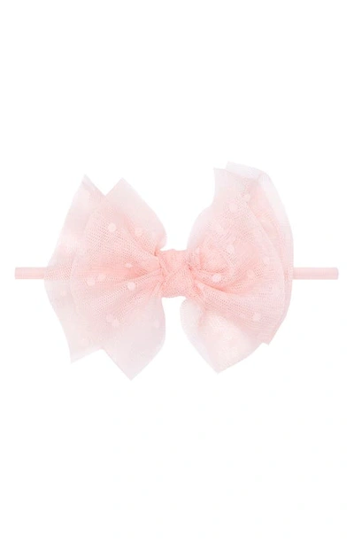 Baby Bling Babies' Tulle Fab Bow Headband In Rose Quartz