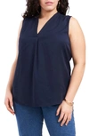 Vince Camuto V-neck Sleeveless Blouse In Rich Navy