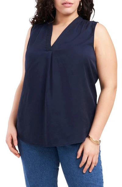 Vince Camuto V-neck Sleeveless Blouse In Rich Navy