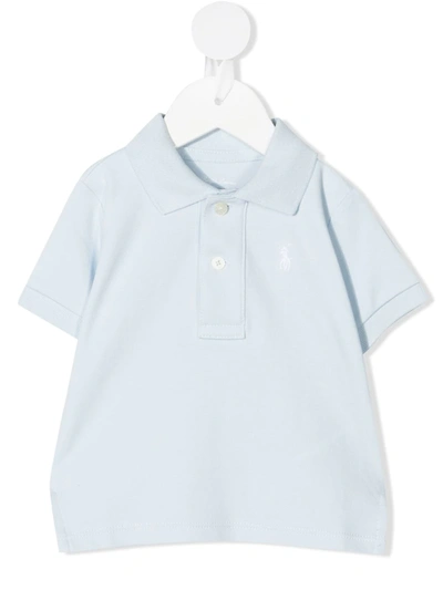 Ralph Lauren Babies' Embroidered Logo Polo Shirt In Blue