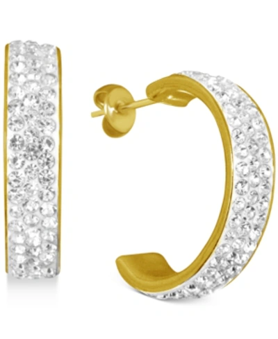 Essentials Crystal C-hoop Earrings In Silver-plate, Rose Gold Plate Or Gold Plate