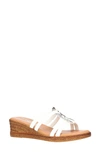 Tuscany By Easy Streetr Micola Wedge Slide Sandal In White Snake Faux Leather