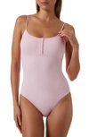 Melissa Odabash Calabasas Ribbed One-piece Swimsuit In Blush Rib