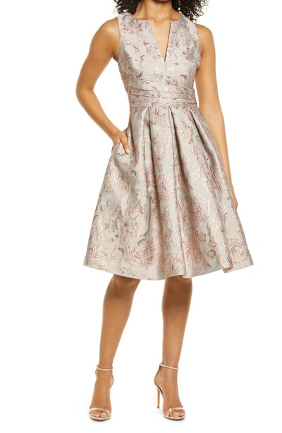 green emerald velvet dress Akira Stay with Me Brocade Mini Dress main image 0