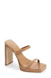 Jeffrey Campbell Hustler Platform Sandal In Dusty Nude Patent