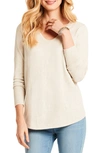 Nic + Zoe Vital V-neck Sweater In Putty