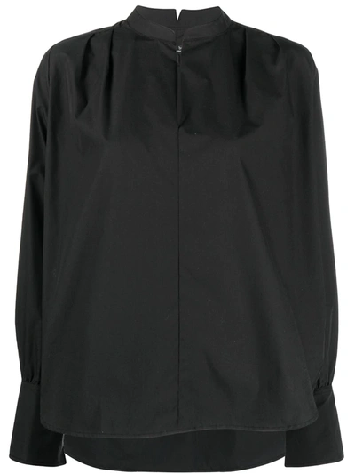 Rag & Bone Carly Poplin Cotton Blouse In Black