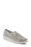 Spring Step Twila Perforated Leather Loafer In Beige Multi Leather