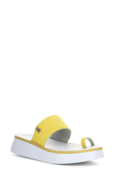 Fly London Chev Sandal In Bright Yellow Cupido