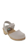 Mia Sofia Clog Sandal In Taupe Leather