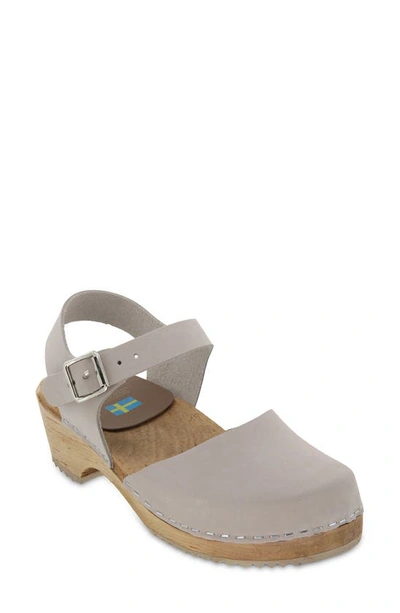 Mia Sofia Clog Sandal In Taupe Leather