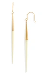 Soko Core Capped Quill Drop Earrings In Gold