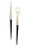 Soko Bone Quill Drop Earrings In Gold / Black