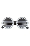 Rad + Refined Bride To Be Embellished Round Sunglasses In Black/ Black