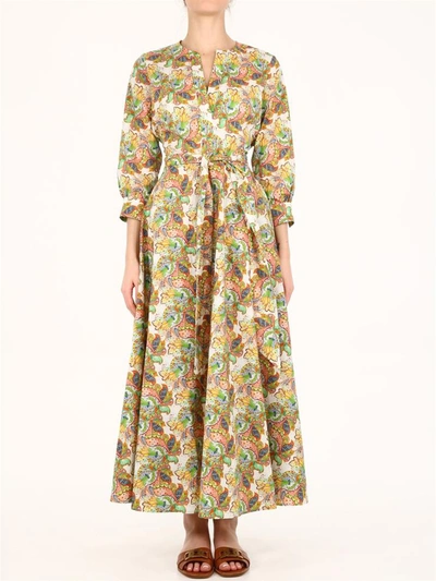 813 Floral Cotton Dress In Multicolor