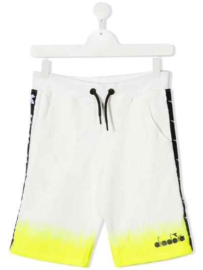 Diadora Junior Kids' Logo Panel Shorts In White