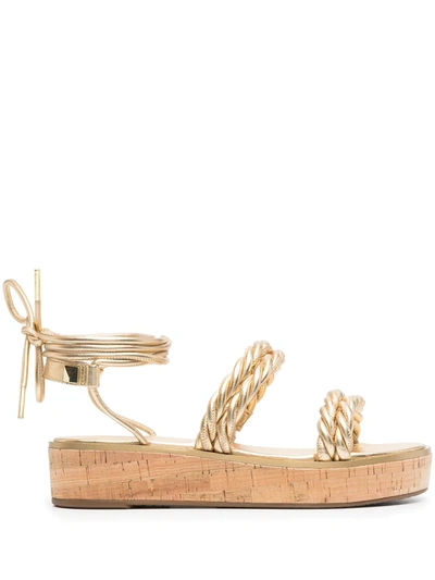 Michael Michael Kors Marina Platform Sandals In Gold