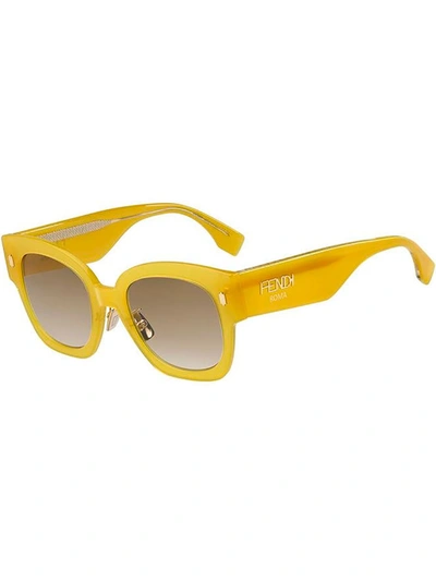 Fendi Ff 0458/g/s Sunglasses In G/ha Yellow