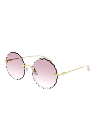 Chloé Ch0047s Sunglasses In Gold Gold Pink