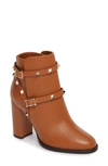 Valentino Garavani 'rockstud' Block Heel Bootie (women) In Brown